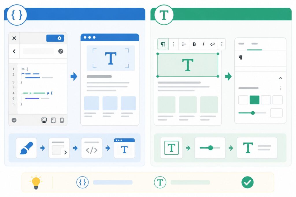 WordPressで文字の大きさを変える方法｜追加CSSとブロック設定の違い