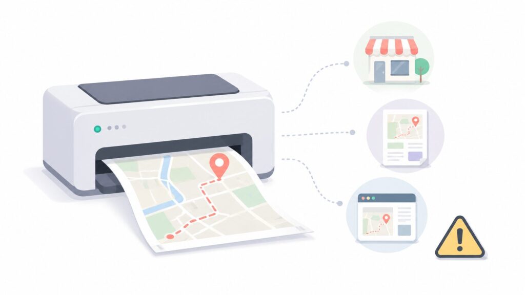 Googleマップを印刷する方法｜店舗案内・チラシ・ホームページで使う時の注意点